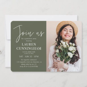 Graduation Minimalist Modern Simple Chic Photo Invitation