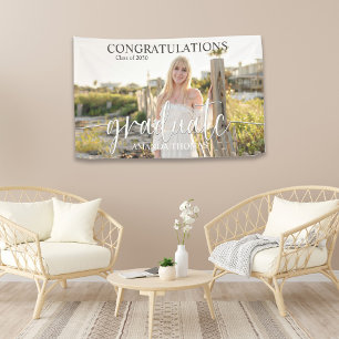 Graduation Minimalist Photo Elegant Simple Script Banner