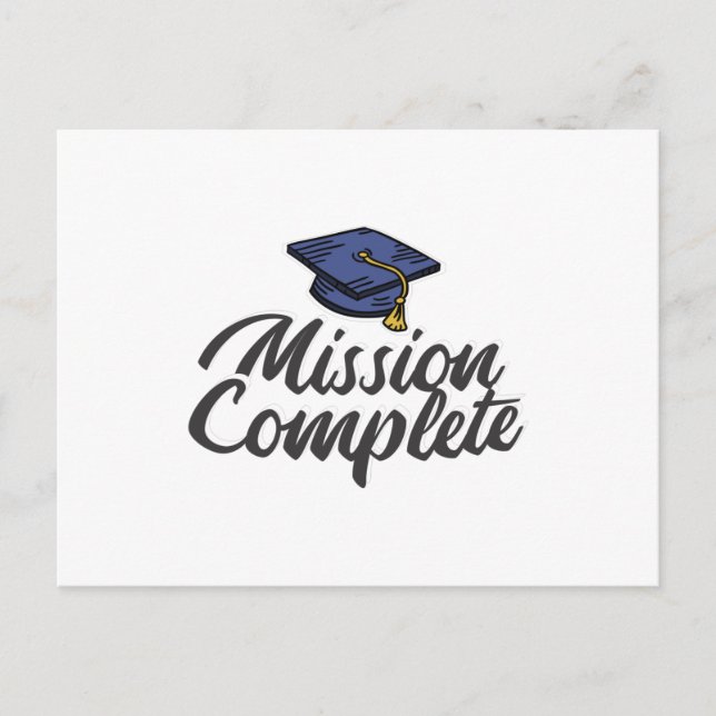 Graduation Mission Complete Postcard (Front)