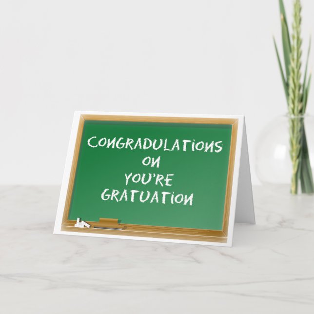 Graduation.  Misspelled.  Funny Card (Front)