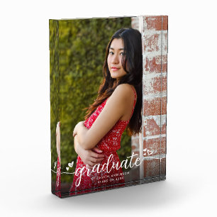 Graduation Modern Calligraphy Custom Keepsake Photo Block