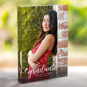 Graduation Modern Calligraphy Custom Keepsake Photo Block