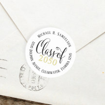 Graduation Modern Elegant Script Class Of Gold