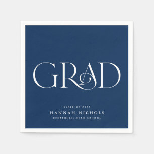 Graduation Modern Elegant Type Blue Napkins
