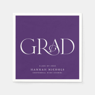Graduation Modern Elegant Type Purple Napkins