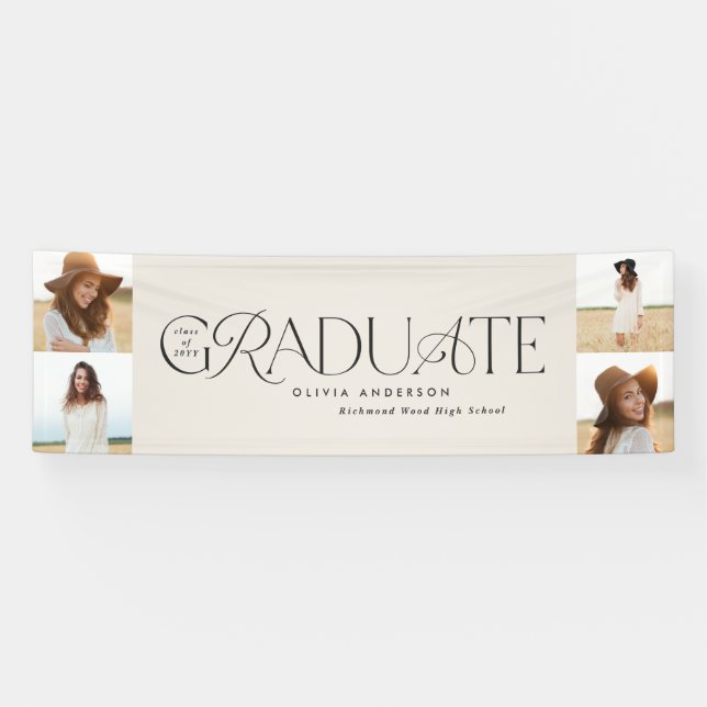 Graduation modern elegant typography multi photo  banner (Horizontal)