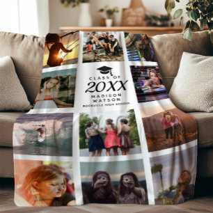 Graduation Modern Instagram Chic Photo Collage Fleece Blanket