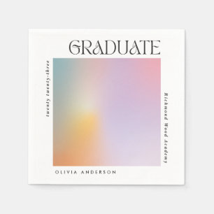 Graduation modern minimal aura pastel typography napkin