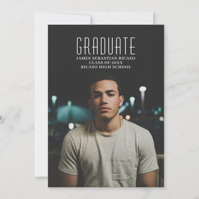 Graduation Modern Personalised Photo Template (Front)