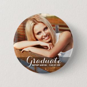 Graduation Modern Photo Button Rd Script