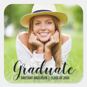 Graduation Modern Photo Name Sticker