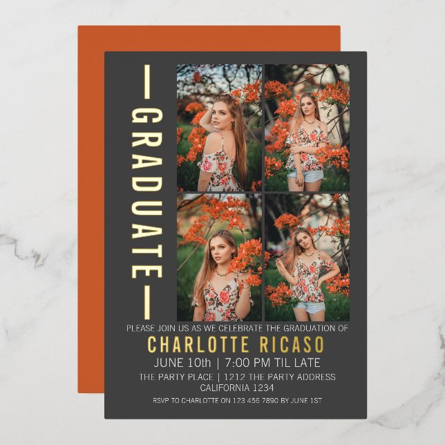 Graduation Modern Photo Template Personalised (Front/Back)