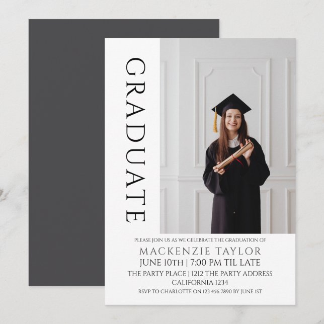 Graduation Modern Photo Template Personalised (Front/Back)