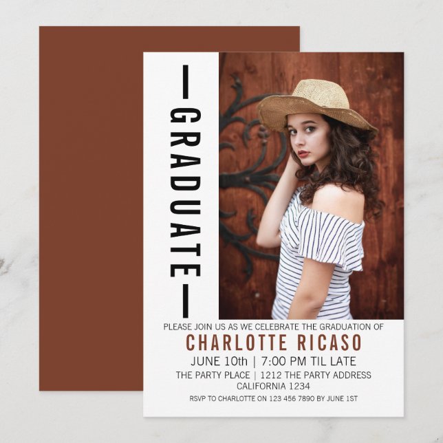 Graduation Modern Photo Template Personalised (Front/Back)