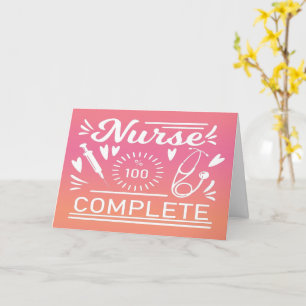 Graduation  Modern Pink Grad Nurse Card
