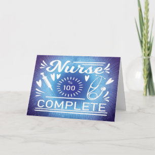 Graduation Modern Purple Grad Nurse Card