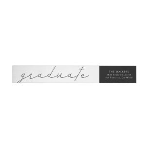 Graduation Modern Script Graduate Return Address Wrap Around Label
