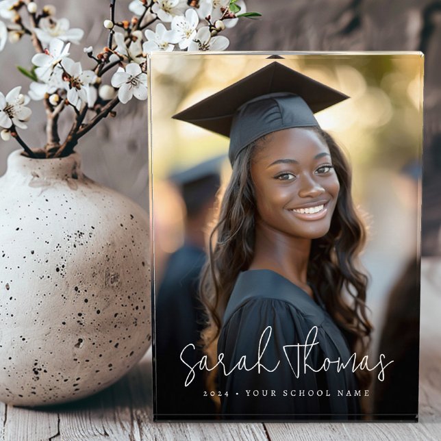 Graduation modern script name school photo block (Graduation modern script name school photo block)