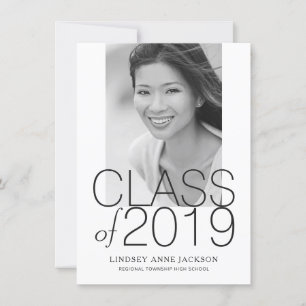 Graduation Modern Stacked Text Photo Invite