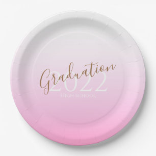 Graduation modern trendy personalised photo invita paper plate