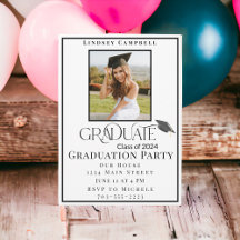 Graduation Modern Typography Graduate Photo Party 