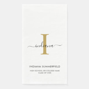 Graduation Monogram Name Script Party Napkin