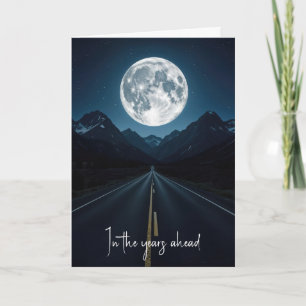 Graduation Moonlit Mountain Highway Card