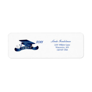 Graduation Mortar cap Avery Label Return Address Label