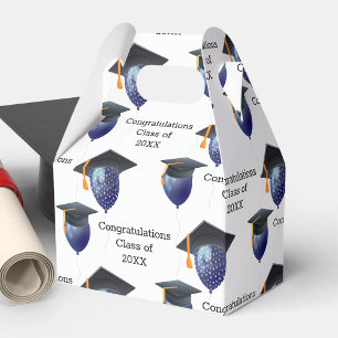 Graduation Mortarboard and Balloons Favour Box