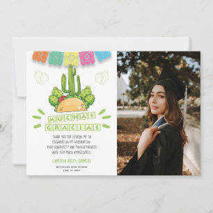 Graduation Muchas Gracias Fiesta Thank You Card