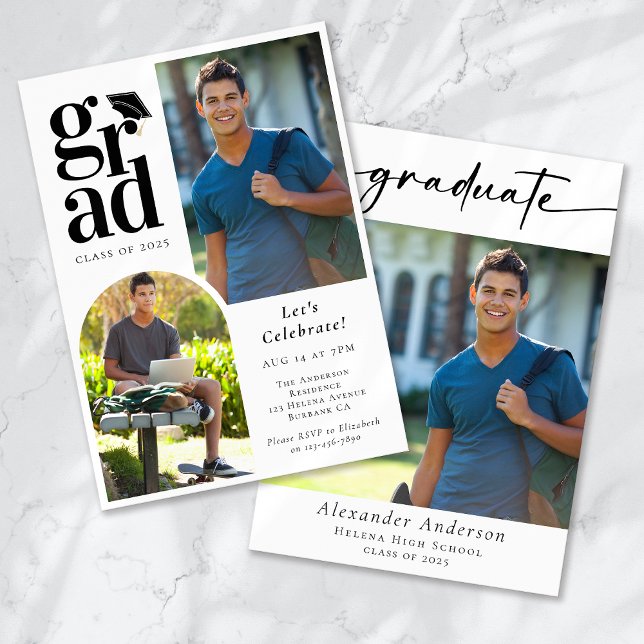 Graduation Multi Photo Arch Graduate Invitation (Creator Uploaded)