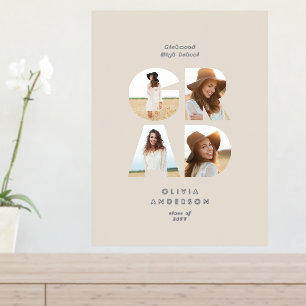Graduation multi photo modern simple elegant foil  prints