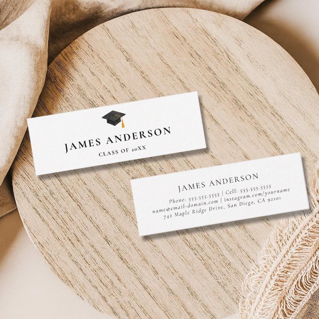 Graduation Name Card Classic Black and White  (Creator Uploaded)
