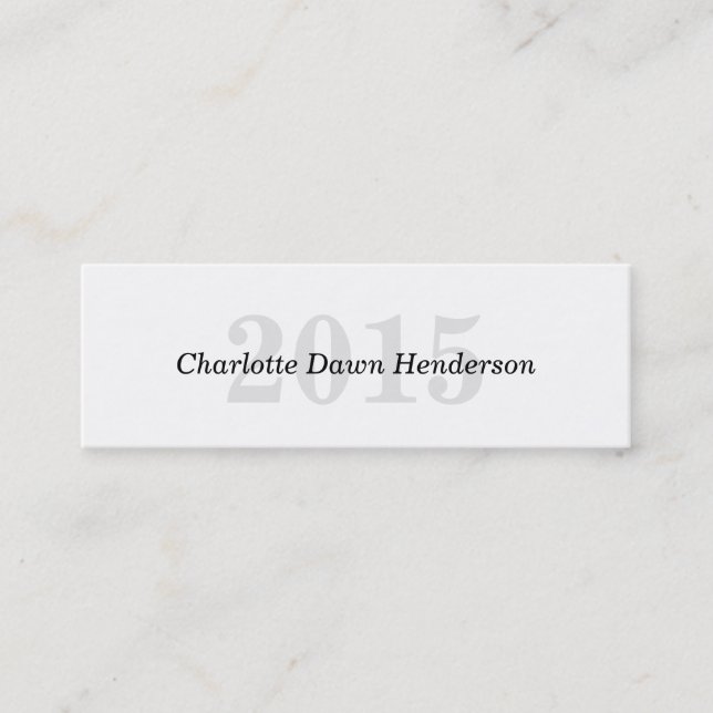 Graduation name card classic enclosure class year (Front)