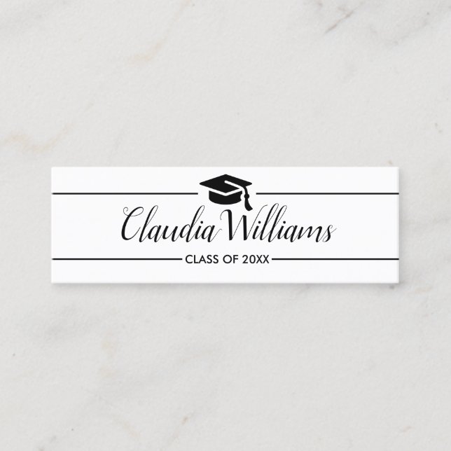 Graduation Name Card - Elegant Classic Insert Card (Front)