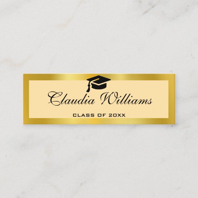 Graduation Name Card . Elegant Classic Insert Card (Front)