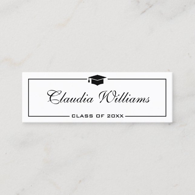 Graduation Name Card . Elegant Classic Insert Card (Front)