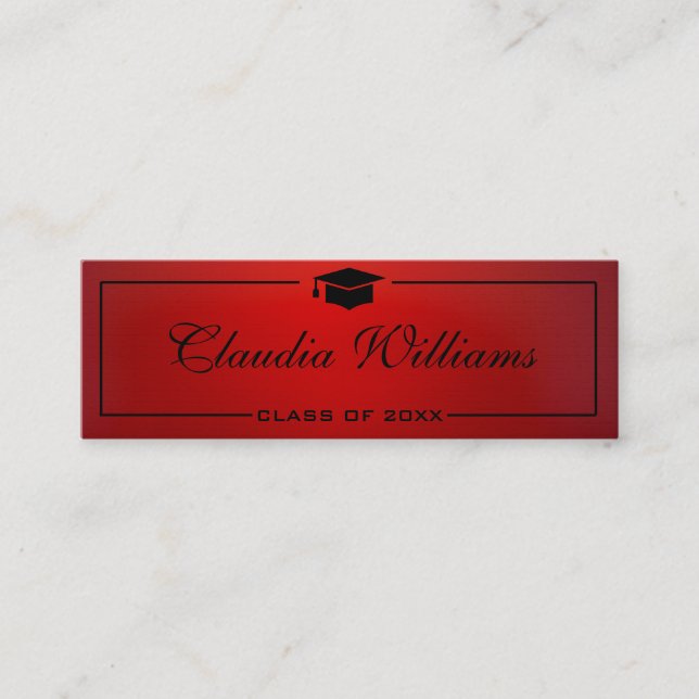 Graduation Name Card . Elegant Classic Insert Card (Front)
