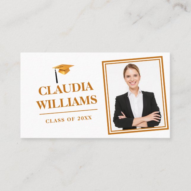 Graduation Name Card - Elegant Classic Insert Card (Front)