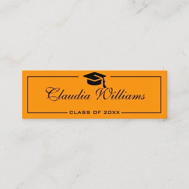 Graduation Name Card . Elegant Classic Insert Card (Front)