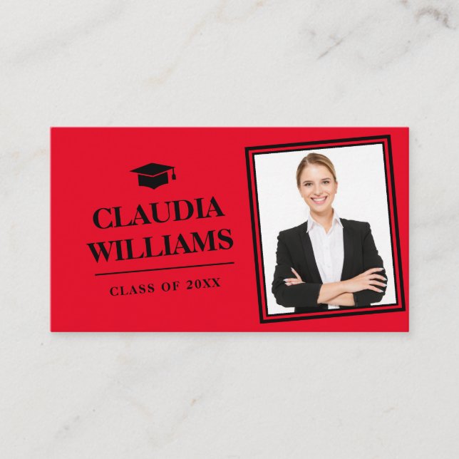 Graduation Name Card - Elegant Classic Insert Card (Front)