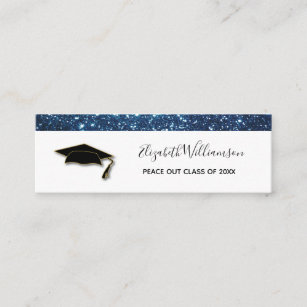 Graduation Name Card  Elegant Glitter Insert Card