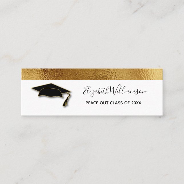 Graduation Name Card  Elegant Gold Insert Card (Front)