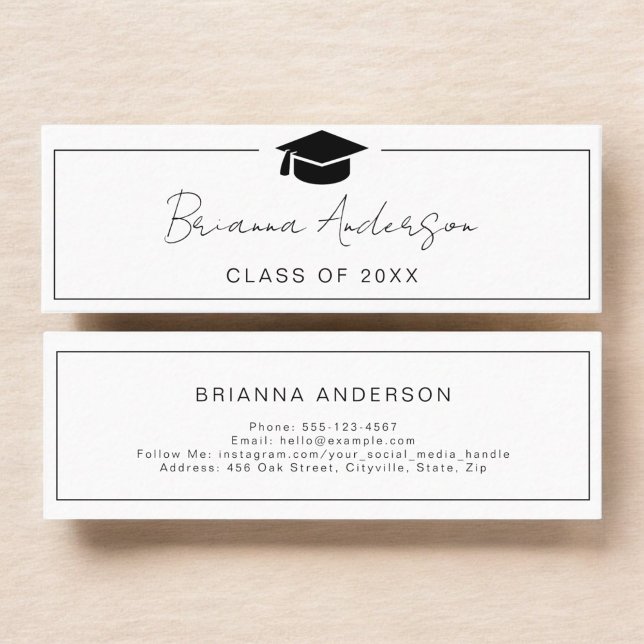 Graduation Name Card Elegant Modern Insert Card (Creator Uploaded)