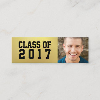 Graduation Name Card Faux Gold Foil Photo