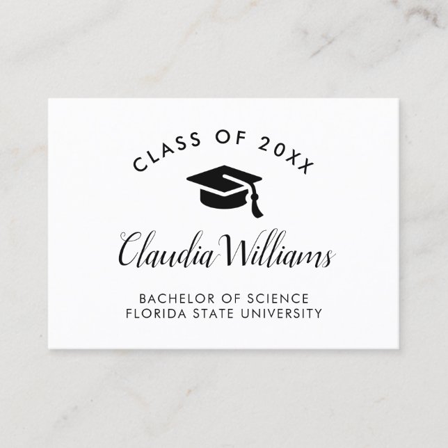 Graduation Name Card - Modern Classic Insert Card (Front)