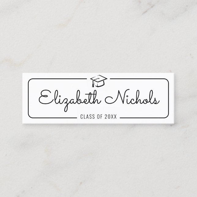 Graduation Name Card . Modern Classic Insert Card (Front)