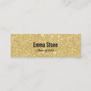Graduation Name Card Modern Gold Glitter Insert