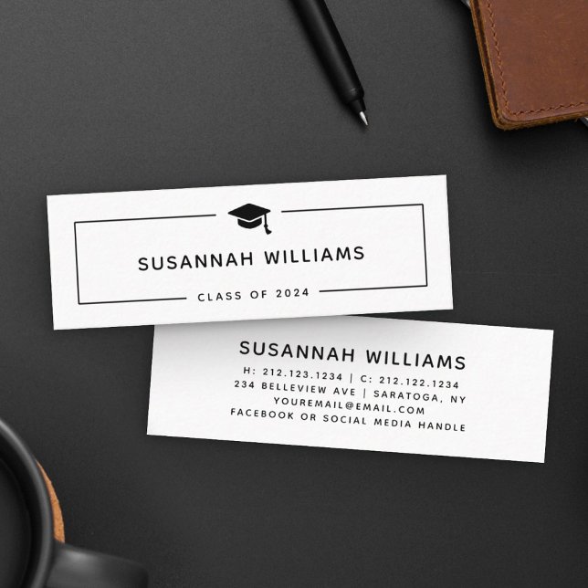 Graduation Name Card Modern Minimalist Insert  (Creator Uploaded)