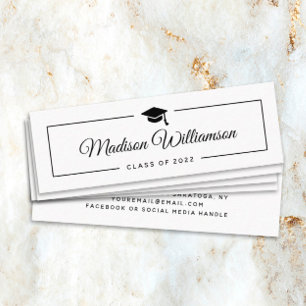 Graduation Name Card Modern Minimalist Script 